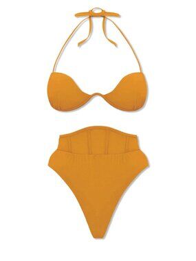 Andrea Iyamah Gold Gura Bikini Set Size XL